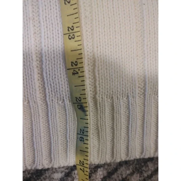 Vintage Jessica Stevens Cable Knit Chunky Fisherman Cardigan Sweater Ivory 20W - Picture 8 of 9